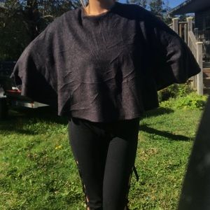 Zara wool sleeved poncho